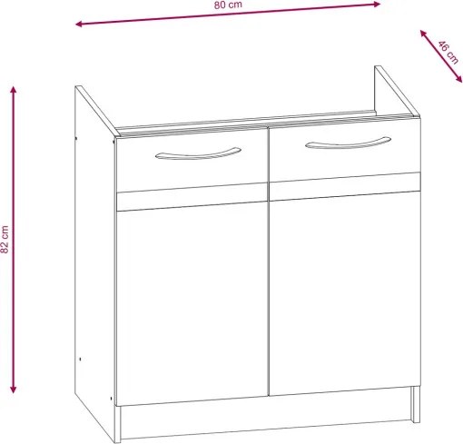 Konyhagarnitúra 240 cm. Világos Sonoma / Sötét Sonoma Színben. LIVIA