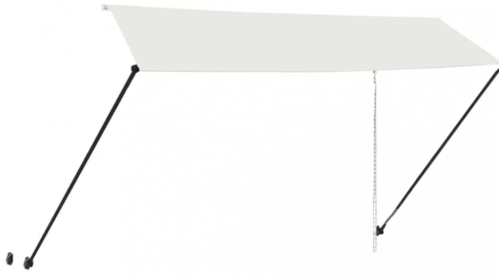 feltekerhető krémszínű napellenző LED-del 350 x 150 cm