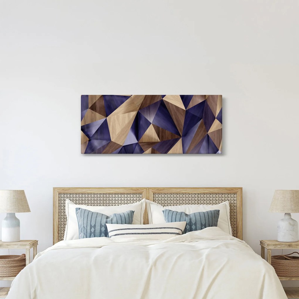 Kép - 3D fa háromszögek (120x50 cm)