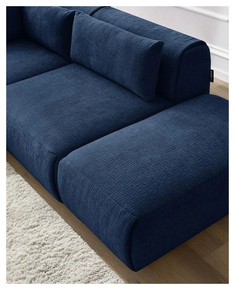 Sötétkék sarokkanapé (variálható) Jeanne – Bobochic Paris