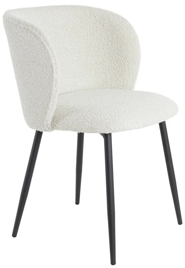 Fehér kárpitozott étkezőfotel Elyna – Light &amp; Living