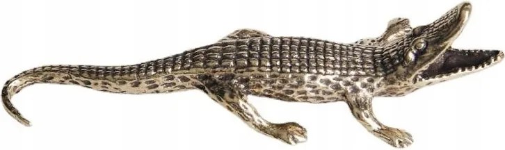 Gyönyörű Dekoratív Sárgaréz Krokodil Figura, Aligátor Hüllő Asztali Dekoráció