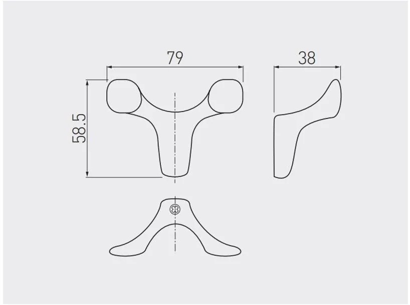 Fogas fém, Toledo B0, króm, dupla