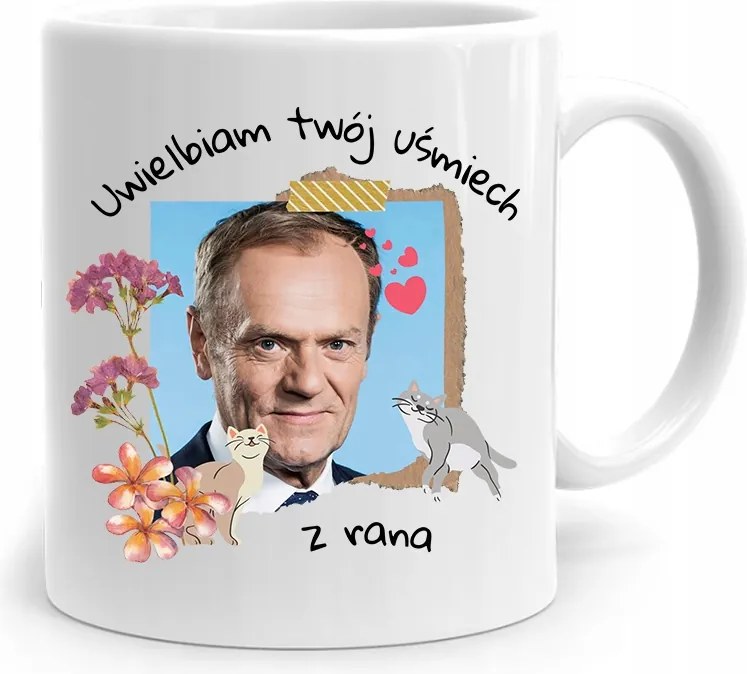 Donald Tusk Bögre Platform Mosoly Reggel, fényképes nyomtatással
