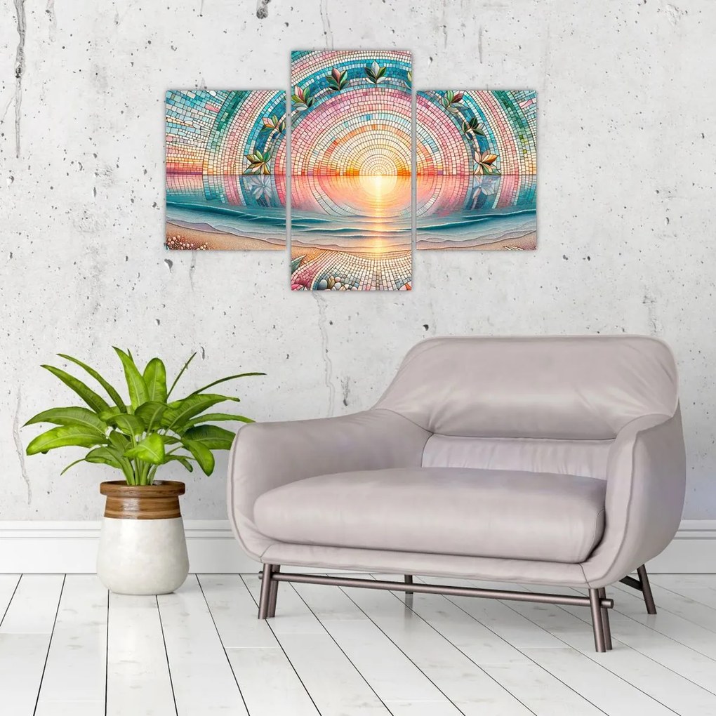 Kép – Naplemente mozaik (90x60 cm)
