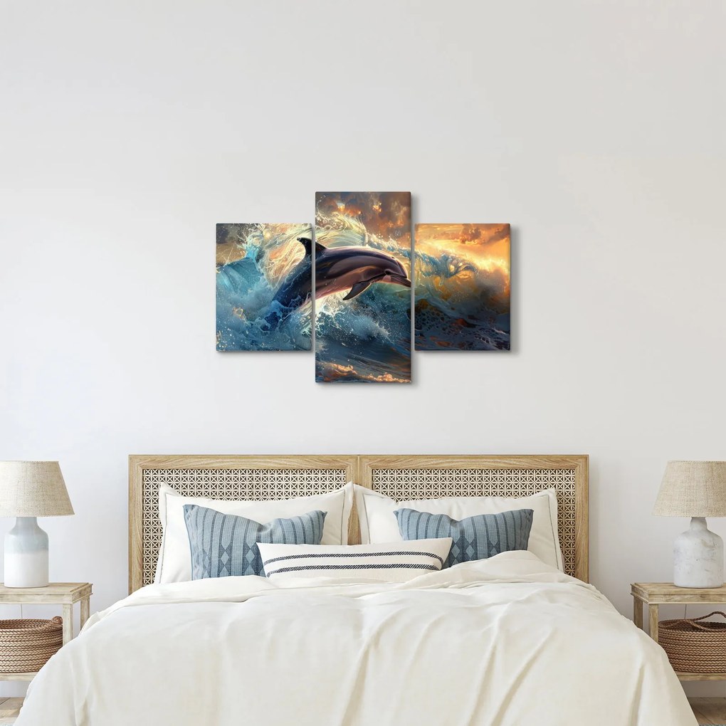 Kép - Delfin, illusztrációk (90x60 cm)