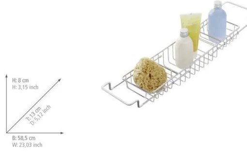 Bringing rozsdamentes acél fürdőkád tálca, hossz 58,5 cm - Wenko