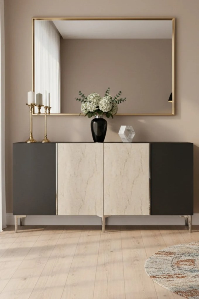 Poli 150 - Anthracite, Travertine, Silver