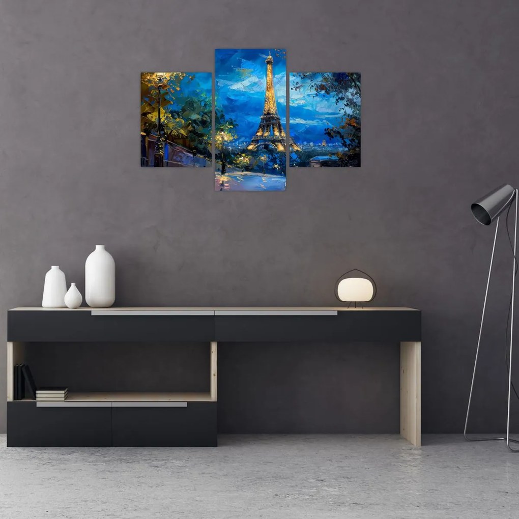 Kép - Olajfestmény az Eiffel-toronyról (90x60 cm)