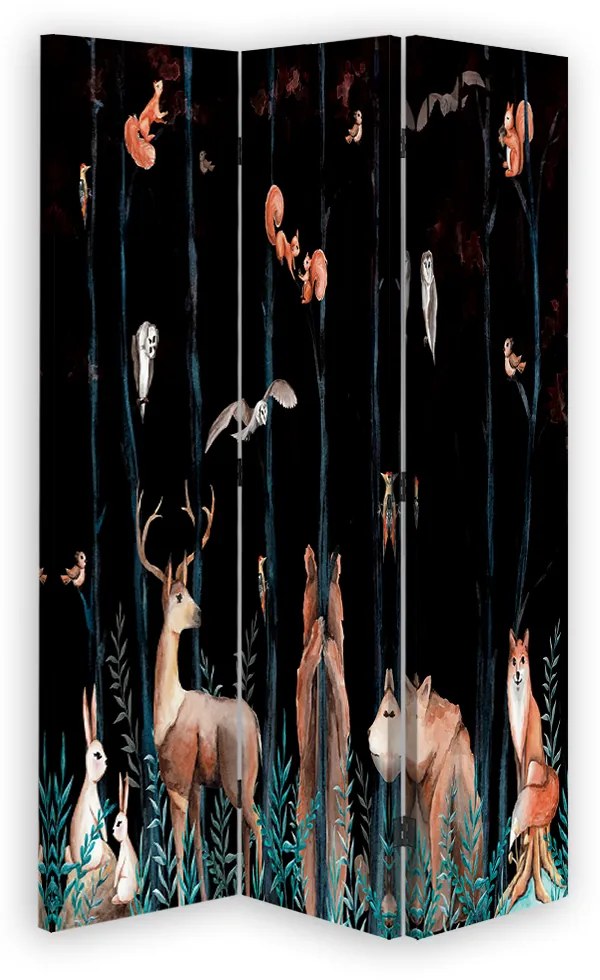 Gario Paraván Sötét erdõ és erdei állatok Méret: 180 x 170 cm, Kivitelezés: Klasszikus paraván