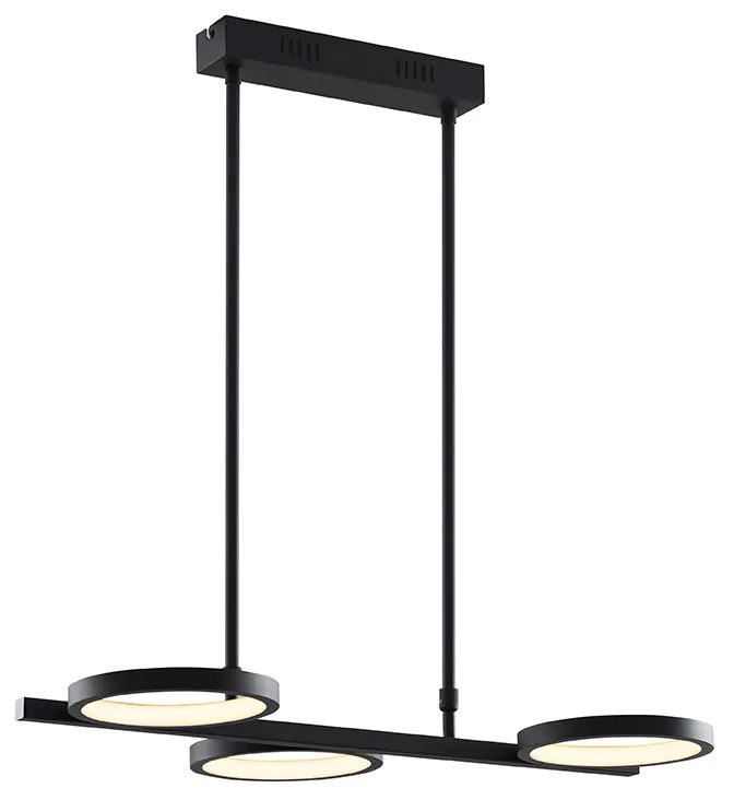 Modern fekete függőlámpa LED-del, 3 fokozatban szabályozható, 3 lámpás - Vivé