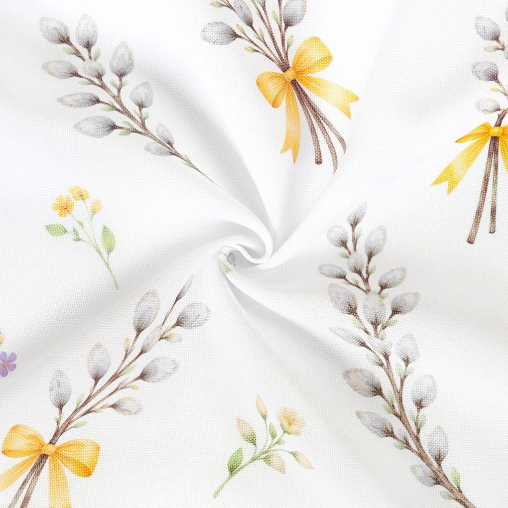 Goldea tavaszi teflon szövet terítőknek - barka mintás 160 cm