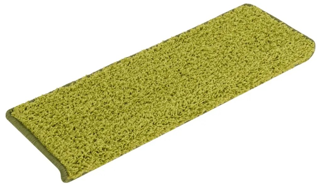 15 db zöld lépcsőszőnyeg, téglalap alakú széllel, 65 x 21 x 4 cm