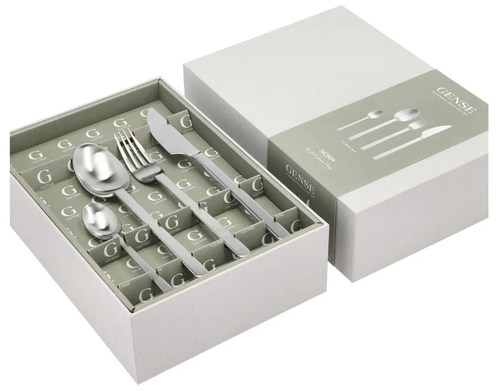 Ezüstszínű rozsdamentes acél evőeszköz készlet 16 db-os Norm – Gense