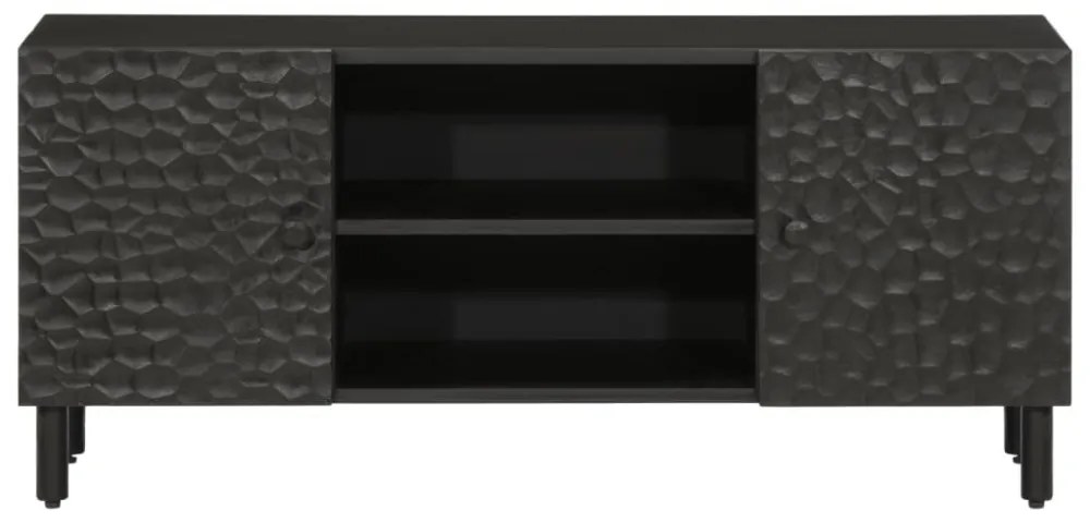fekete tömör mangófa TV-szekrény 105 x 33 x 46 cm