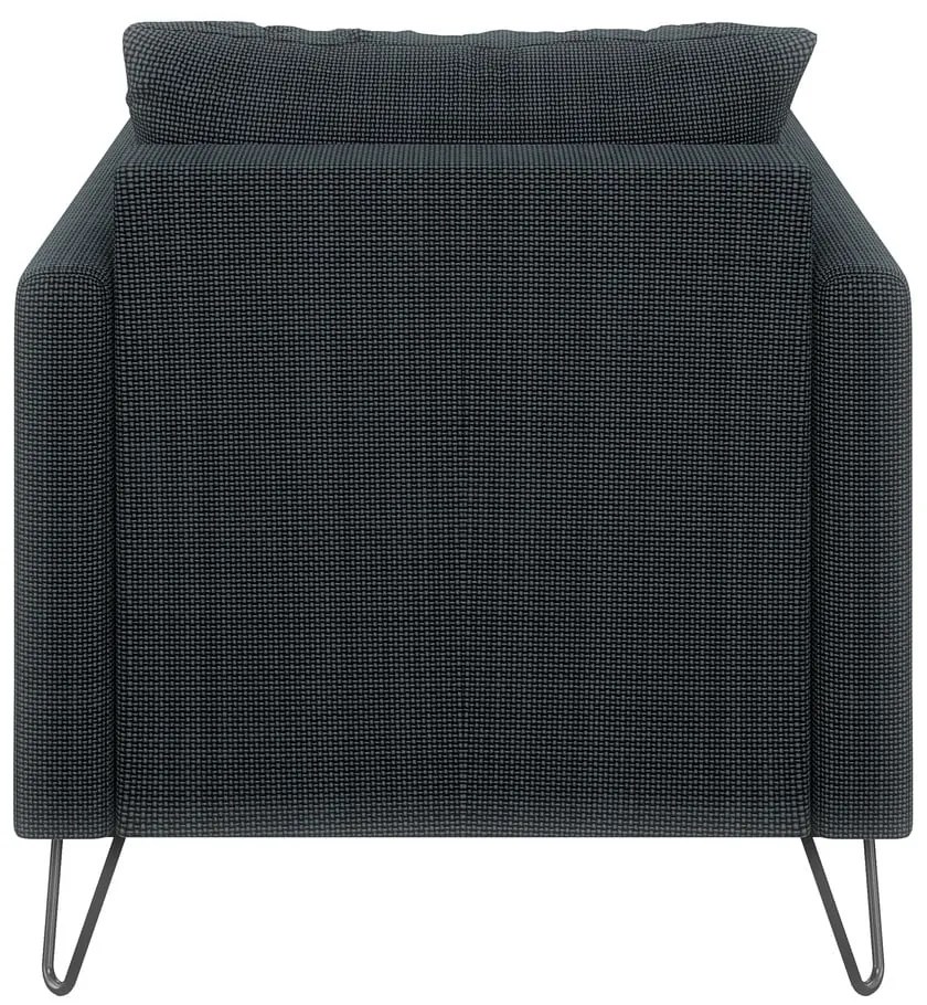 Sötétszürke zsenília fotel Freya – Ropez