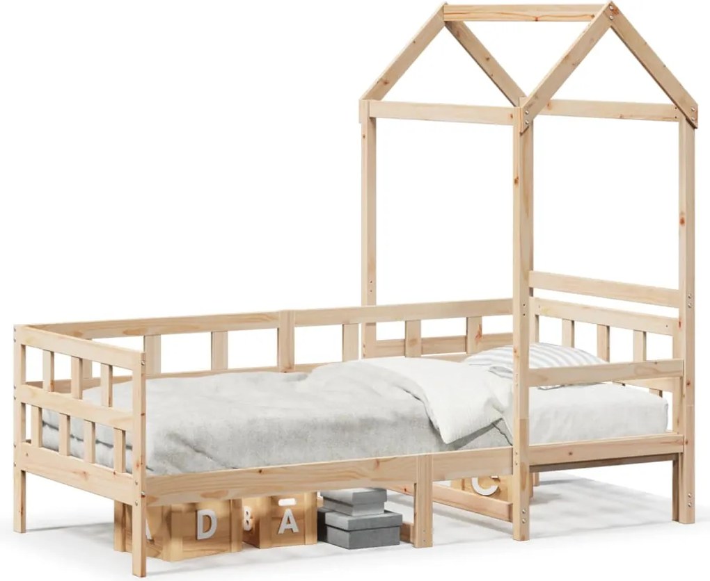vidaXL tömör fenyőfa kanapéágy tetővel 80 x 200 cm