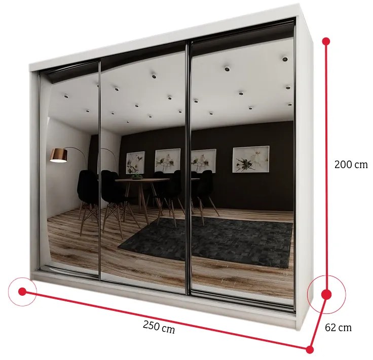 TALIA 21 tolóajtós szekrény, 100x200x62, sonoma tölgy