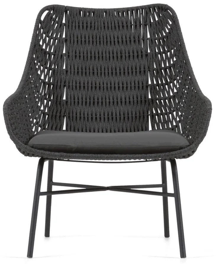 Abeli fekete kézzel készített kültéri fotel - Kave Home