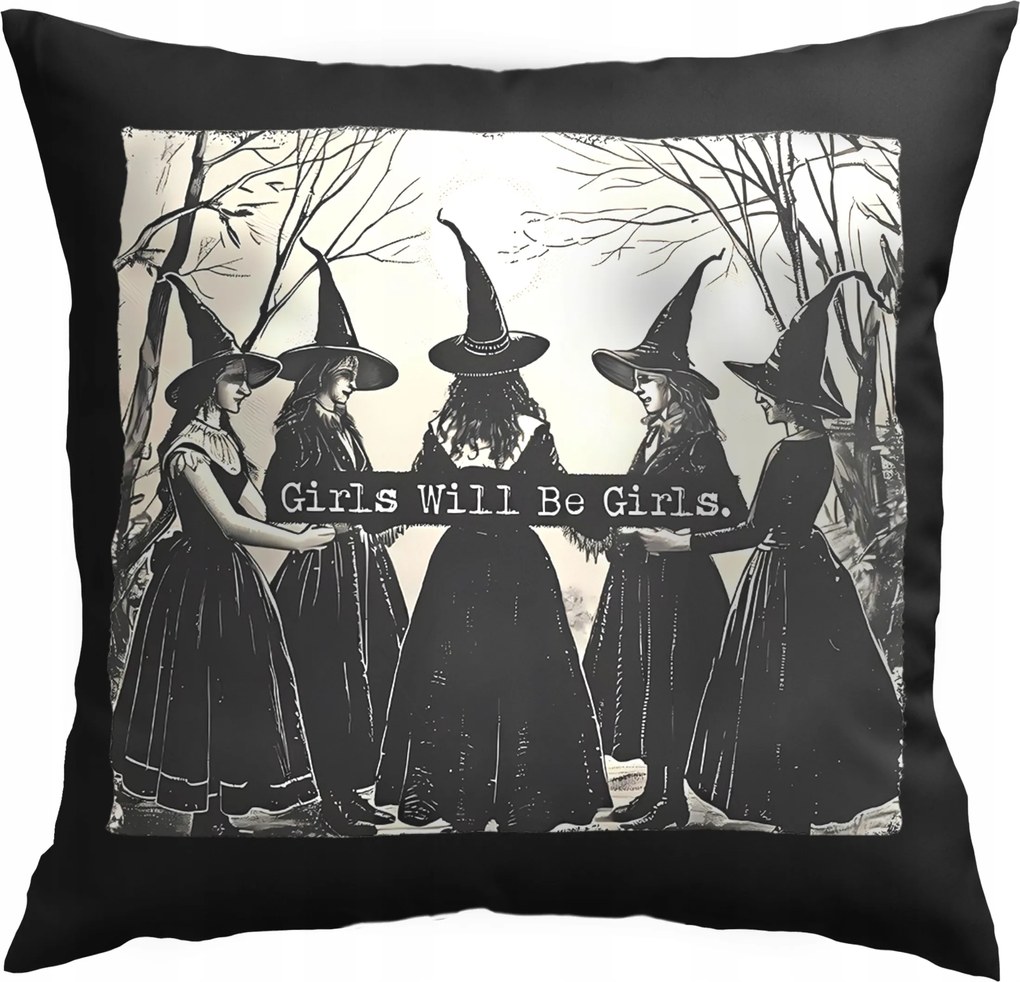 Halloween Mintás Párna Boszorkány Ősz