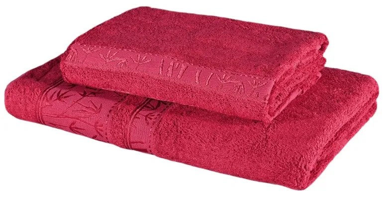 EMI bordó bambusz törölköző és fürdőlepedő szett 2db