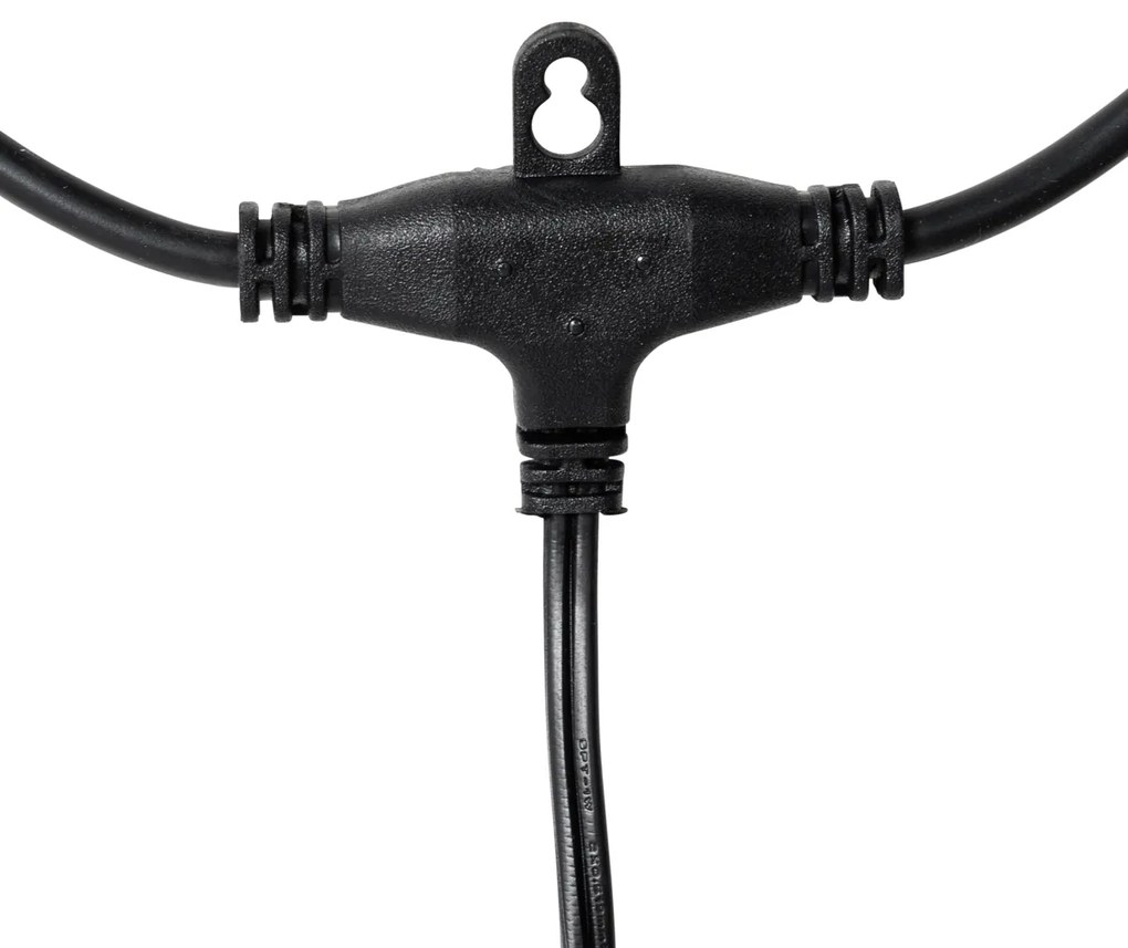 Kültéri lámpafüzér 10m LED-del, 10 lámpa, napelemes - Russell