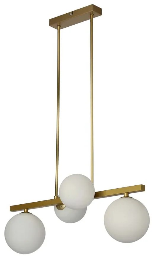 Fehér-aranyszínű függőlámpa üveg búrával Kama – Candellux Lighting