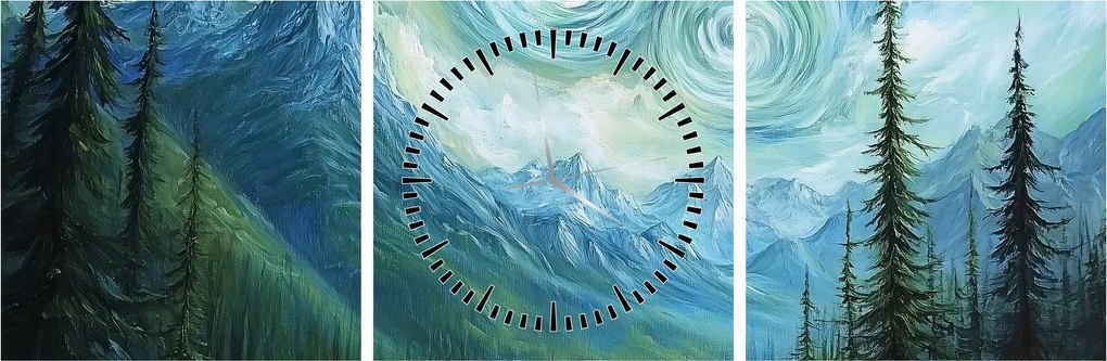 Kép - Táj Van Gogh érintésével (órával) (90x30 cm)