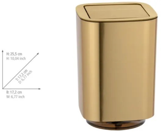 WENKO 24163100 - AURON szemetes 17x25,5 cm aranyszínű
