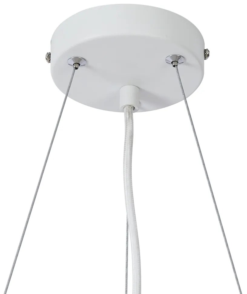 Modern függőlámpa fa mintázattal, fehér, 6 ágú - Jeana Circle