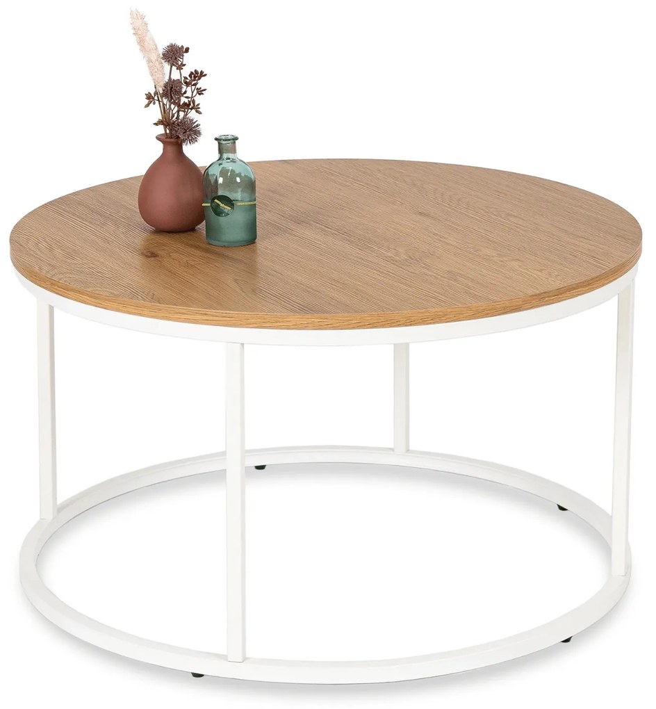 Dohányzóasztal Tölgy/Fehér Színben. ANN MAX