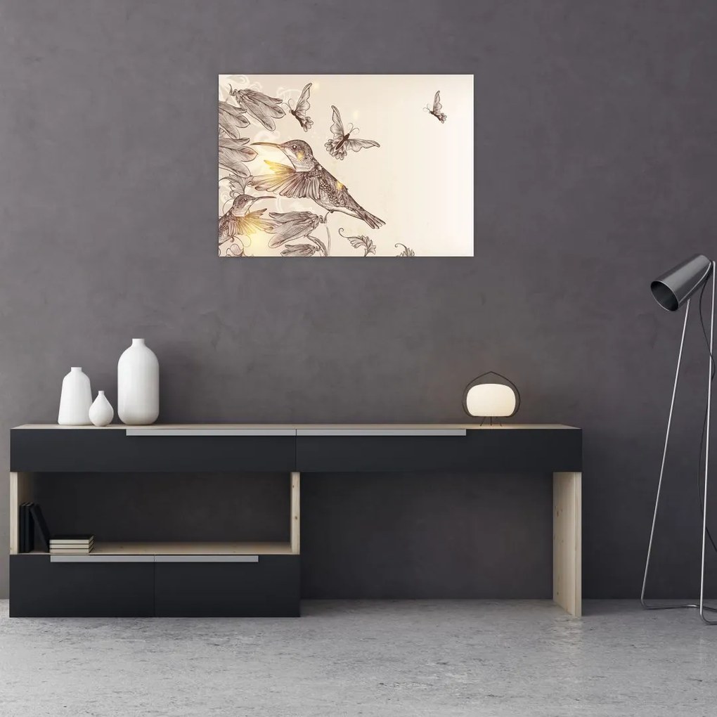 Kép - Kolibri (üvegen) (70x50 cm)