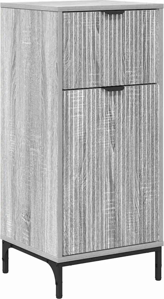vidaXL Fürdőszoba Székény fiókkal Szürke Sonoma 39,5 x 36 x 88 cm
