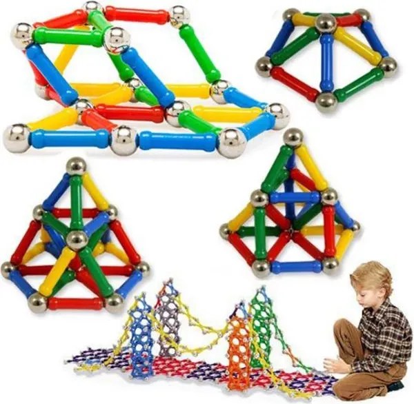 Zaparkorun Kreatív mágneses építőkockák - 157 darabos készlet