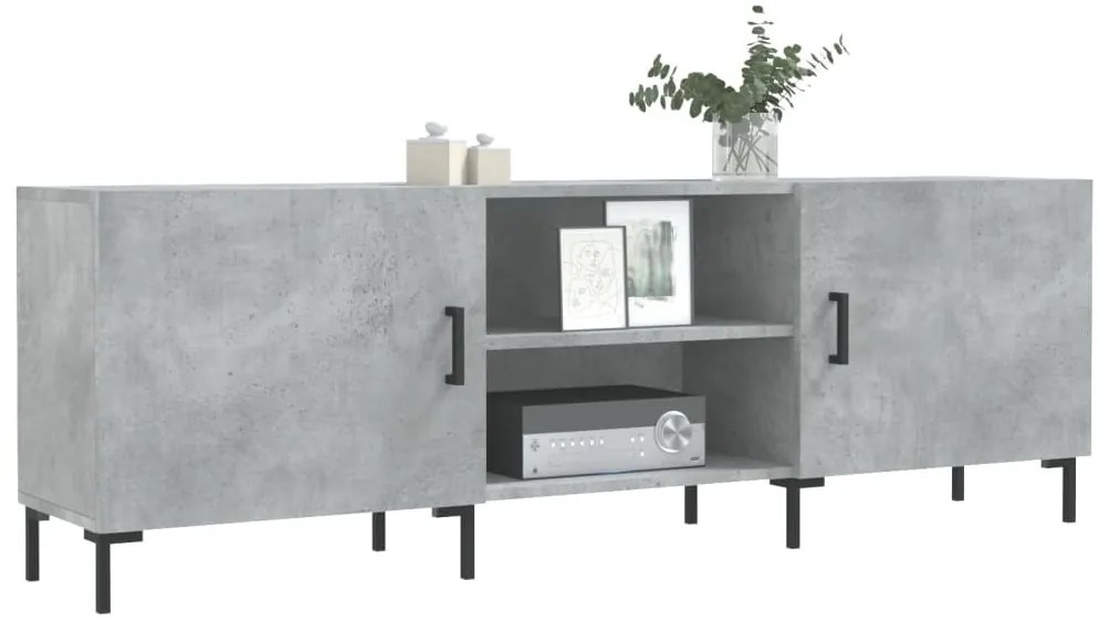 betonszürke szerelt fa TV-szekrény 150 x 30 x 50 cm