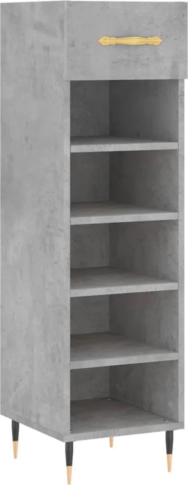 vidaXL betonszürke szerelt fa cipősszekrény 30 x 35 x 105 cm