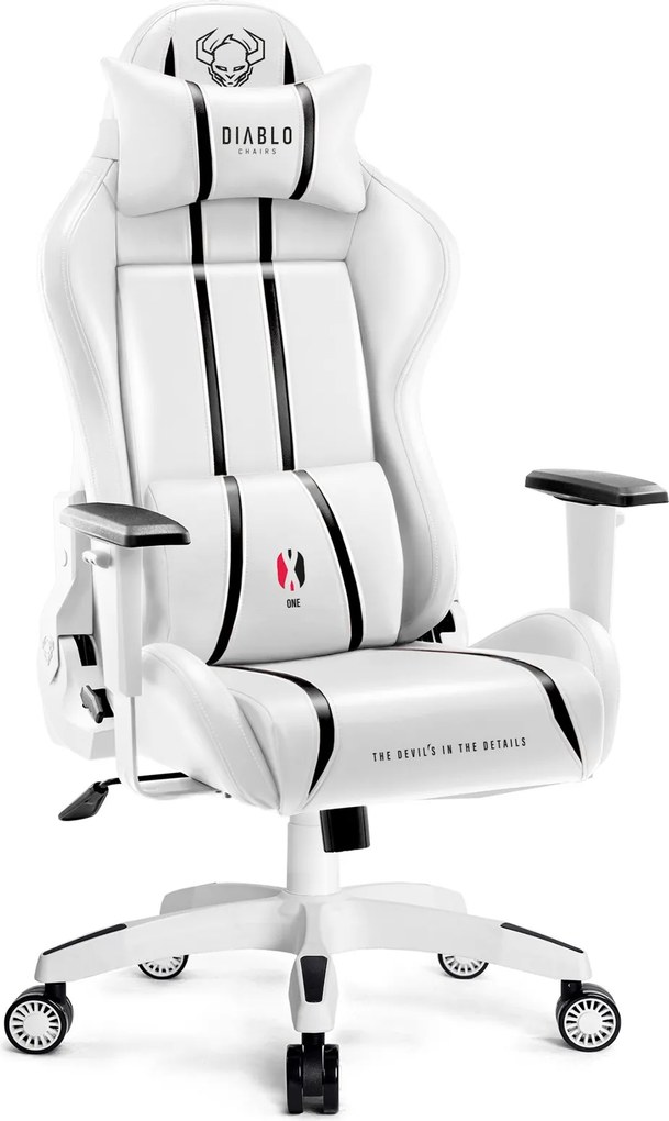 Gamer szék műbőr Small Size, fehér-fekete: Diablo X-One 2.0