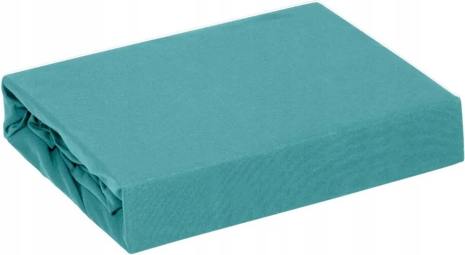 Gumis lepedő 140X200 türkizkék pamut jersey