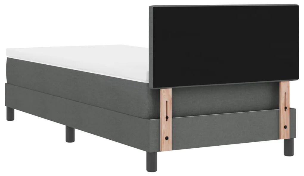 Boxspring Ágy Mattal Sötétszürke 80x200 cm Szövet