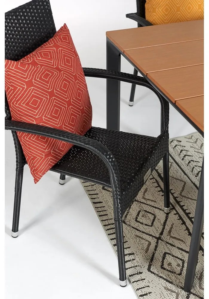 Paris fekete kerti szék mesterséges rattanból - Le Bonom