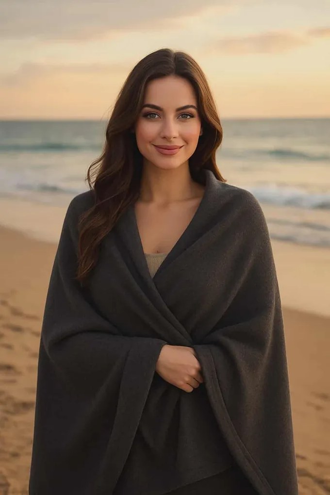 Meleg duplafalú fekete Fleece takaró