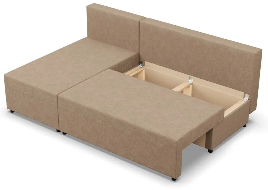 Nobu sarokkanapé, fonott, univerzális oldal, bézs