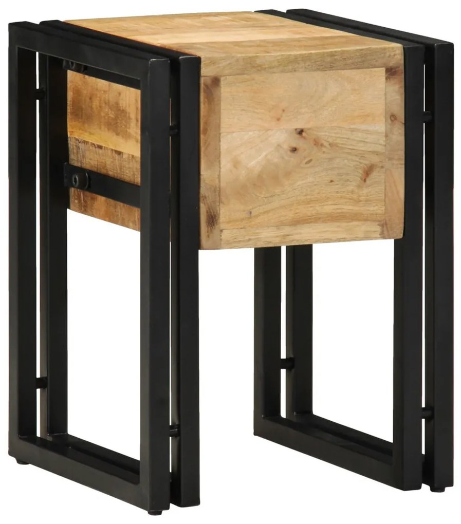 Kisasztal 30 x 30 x 40 cm Tömör mangófából és fémből készült