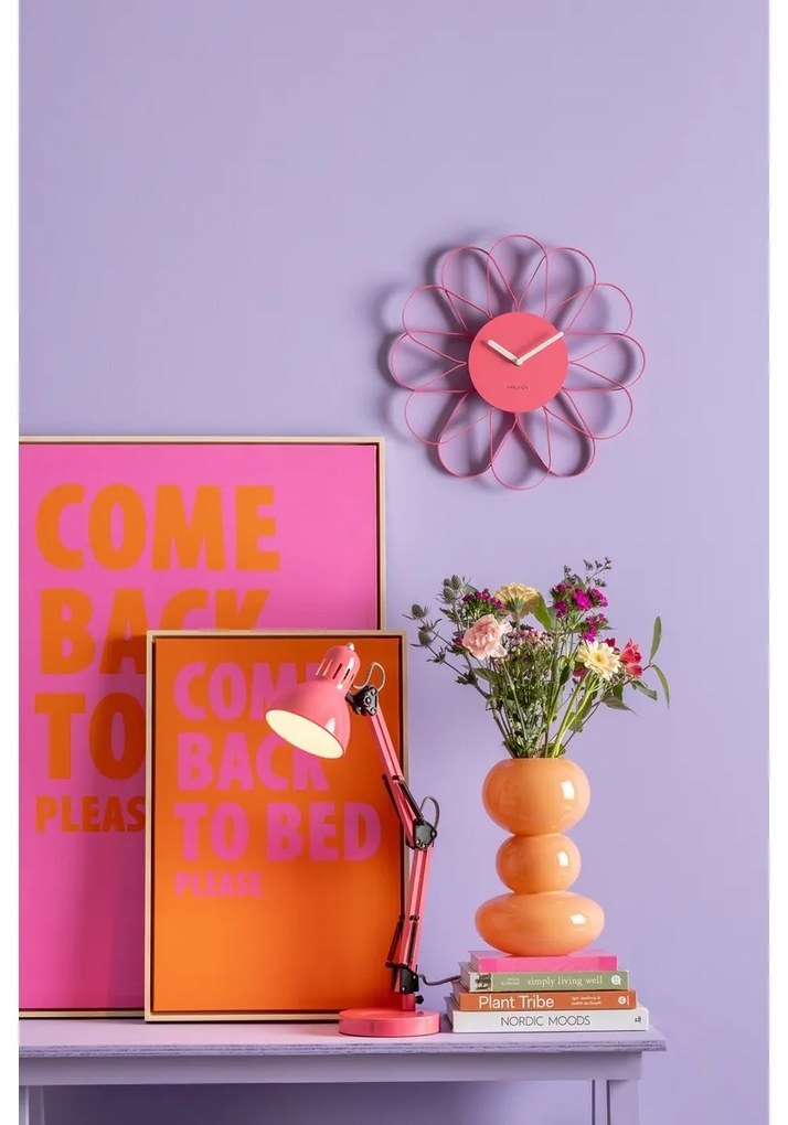Karlsson 5975BP design falióra rózsaszín, átmérő40 cm