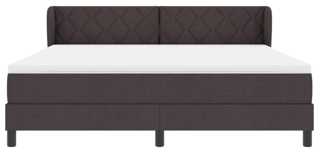 Boxspring Ágy Mattal Sötétbarna 180x200 cm Szövet
