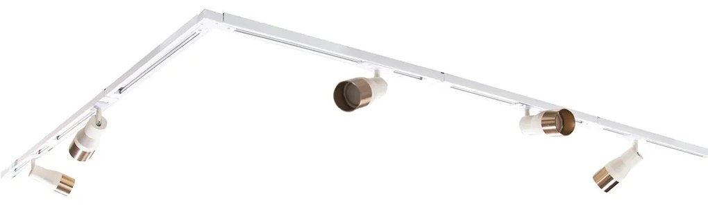 Modern sínrendszer 5 beépített spotlámpával, bézs-arany színben, 1 fázisú - Iconic Kohua