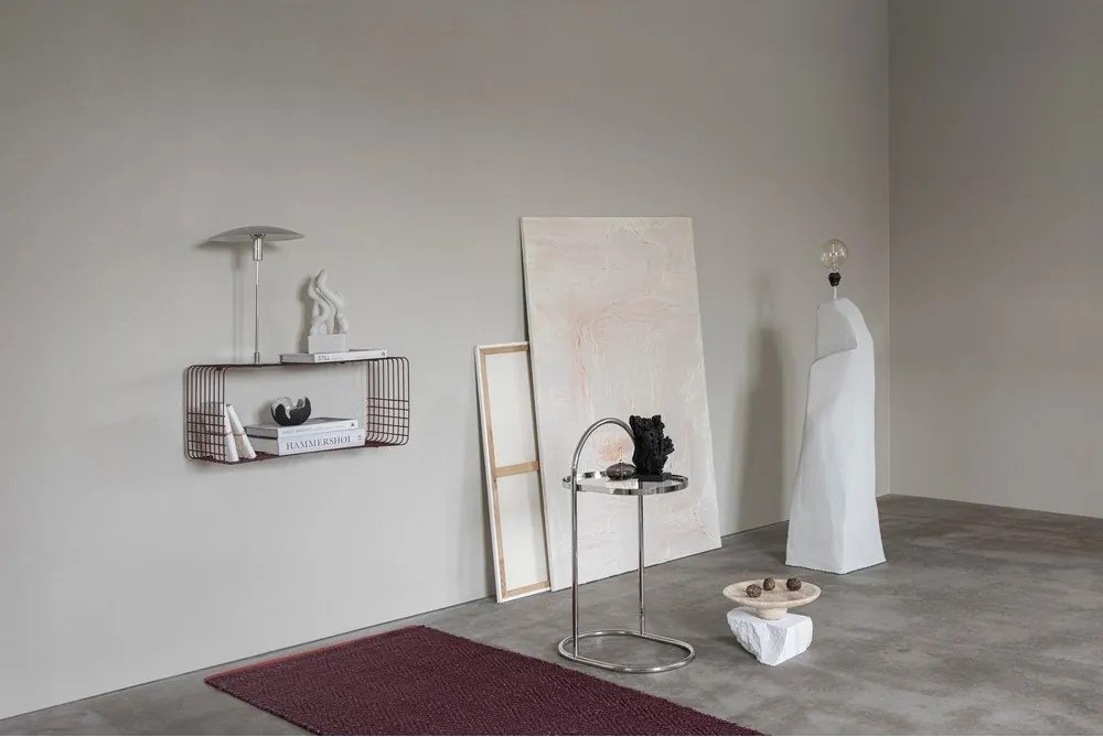 Borvörös többszintes fém fali polc 70 cm Wire – Mette Ditmer Denmark