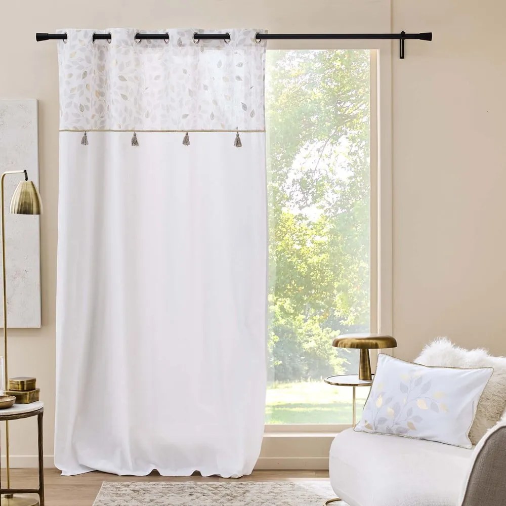 Fehér pamutkeverék függöny 140x240 cm Duchesse – douceur d'intérieur