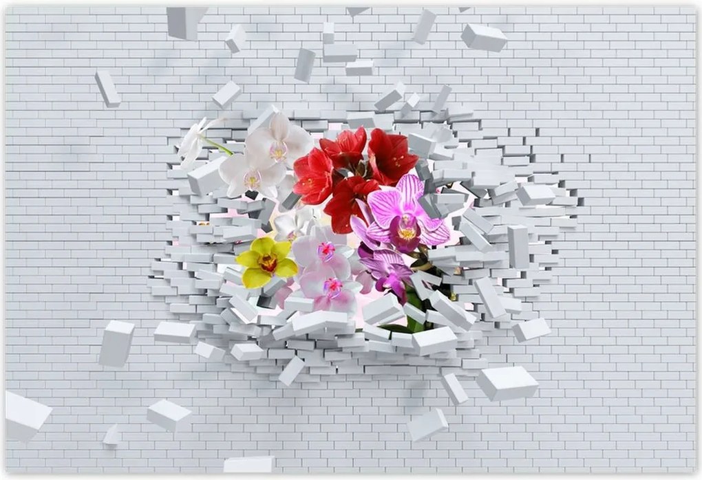 Poszterek 155x105 Virágos fal