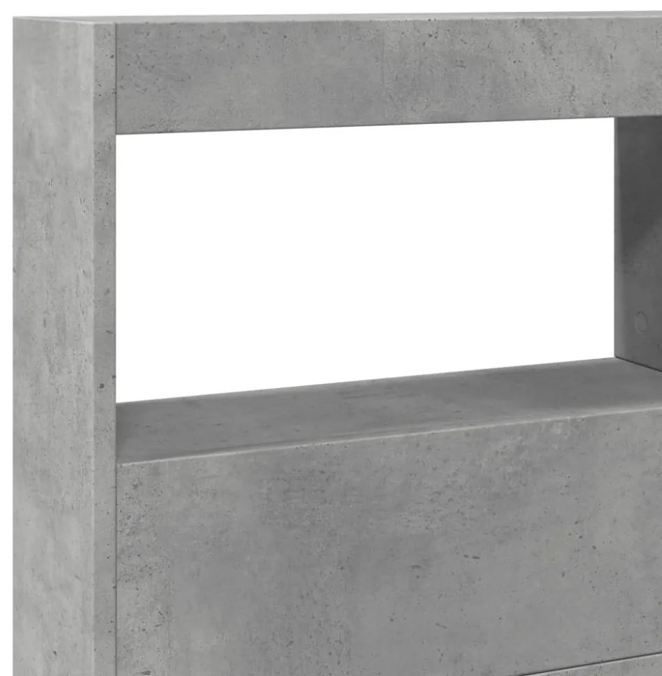 betonszürke áthidalószekrény LED-világítással 140 x 17 x 102 cm